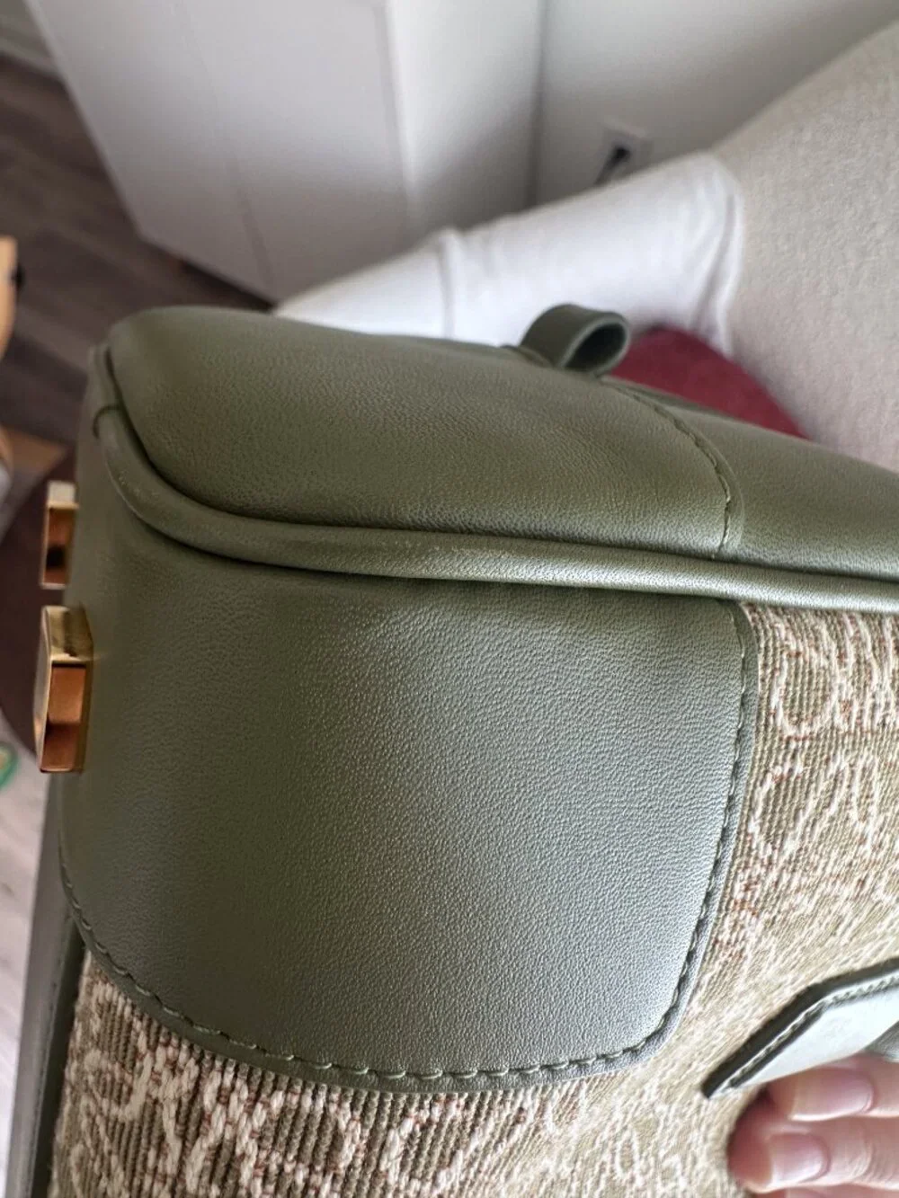 Loewe Jacquard Anagram Calfskin Amazona 23 in Avocado Green|Boston Top Handle - Picture 14 of 16